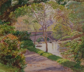 Die Efeubrücke, Devon, 1860